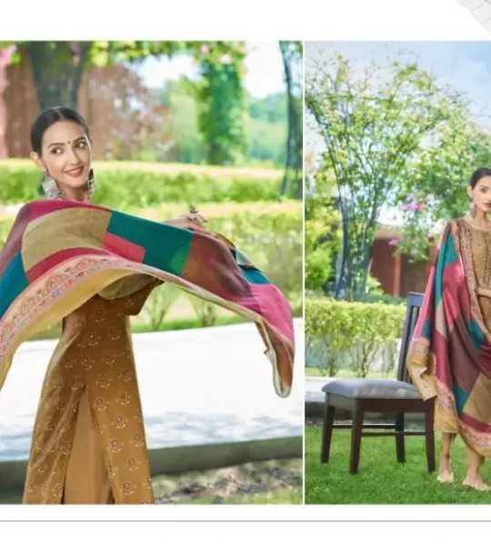 Unstitched Wool Suit Fabric Graphic Print